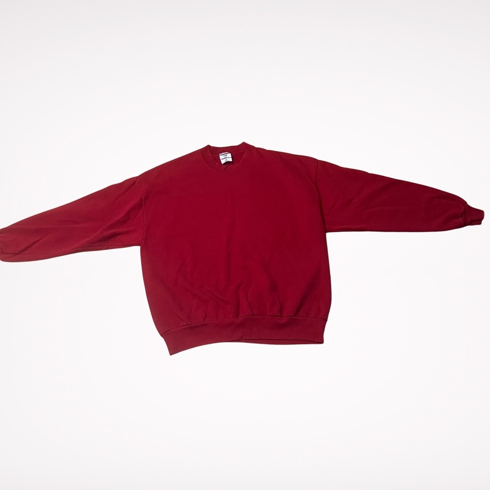 Vintage 90s Jerzees blank crewneck sweatshirt in red men's - Picture 2 of 4
